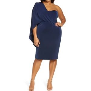 NEW Lavish Alice Corset One-Shoulder Drape Dress
